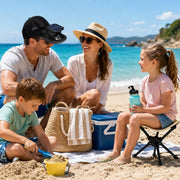 Family beach day with Trail Natural portable folding camping stool